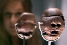 The Makapansgat pebble is seen on display as part of the exhibition "South Africa: the Art of a Nation", at the British Museum in London, Britain, November 25, 2016. PHOTO BY REUTERS/Andrew Heavens
