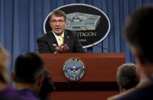 U.S. Defense Secretary Ash Carter speaks at a news conference at the Pentagon in Washington, May 7, 2015. PHOTO BY REUTERS/Yuri Gripas