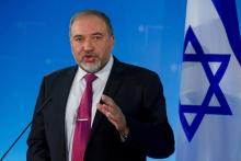 Israeli Foreign Minister Avigdor Lieberman speaks during a news conference after talks with his German counterpart Frank-Walter Steinmeier in Berlin, June 30, 2014. PHOTO BY REUTERS/Thomas Peter