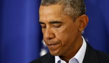 U.S. President Barack Obama delivers a statement from Martha's Vineyard, Massachusetts during his vacation