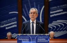Austrian President Alexander Van der Bellen addresses the Parliamentary Assembly of the Council of Europe in Strasbourg, France, January 25, 2018. PHOTO BY REUTERS/Vincent Kessler