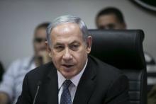 Israel's Prime Minister Benjamin Netanyahu attends a briefing at the Israeli army's Home Front Command base in Ramle near Tel Aviv, Israel, June 2, 2015. PHOTO BY REUTERS/Baz Ratner