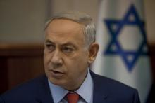 Israel's Prime Minister Benjamin Netanyahu attends the weekly cabinet meeting at his office in Jerusalem, November 29, 2015. PHOTO BY REUTERS/Dan Balilty