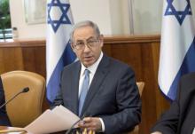 Israeli Prime Minister Benjamin Netanyahu attends his weekly cabinet meeting, at his office in Jerusalem, September 27, 2016. PHOTO BY REUTERS/Atef Safadi