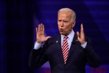Democratic 2020 U.S. presidential candidate and former Vice President Joe Biden participates in a televised townhall on CNN dedicated to LGBTQ issues in Los Angeles, California, U.S., October 10, 2019. PHOTO BY REUTERS/Mike Blake