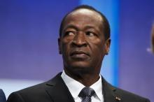 Former president of Burkina Faso, Blaise Compaore, sits on stage in New York September 26, 2013. The CGI was created by Bill Clinton in 2005 to gather global leaders to discuss solutions to the world's problems. PHOTO BY REUTERS/Lucas Jackson