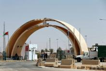 Jordanian policemen stand guard before the official ceremony for the reopening of Jordanian Karameh border crossing, Jordan, August 30, 2017. PHOTO BY REUTERS/Muhammad Hamed