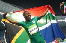 Caster Semenya (RSA) of South Africa celebrates winning the gold medal in the Women's 800m Final in Olympic Stadium of Rio de Janeiro, Brazil, August, 20, 2016.. PHOTO BY REUTERS/Dominic Ebenbichler