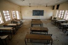 A view shows an empty classroom at the school in Dapchi in the northeastern state of Yobe, where dozens of school girls went missing after an attack on the village by Boko Haram, Nigeria, February 23, 2018. PHOTO BY REUTERS/Afolabi Sotunde