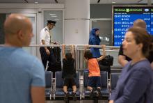 Airline crew arrives at Toronto Pearson International Airport from a Saudi Airlines flight from Riyadh in Toronto, Ontario, Canada, August 10, 2018. PHOTO BY REUTERS/Chris Donovan