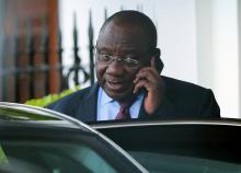 Deputy president Cyril Ramaphosa leaves Tuynhuys, the office of the Presidency at Parliament in Cape Town, South Africa, February 7, 2018. PHOTO BY REUTERS/Sumaya Hisham