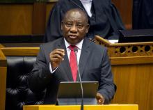 South African President Cyril Ramaphosa delivers his State of the Nation Address at parliament in Cape Town, South Africa, June 20, 2019. PHOTO BY REUTERS/Rodger Bosch