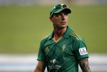 South Africa's Dale Steyn walks back after after taking three wickets during their first Twenty20 international cricket match against Pakistan in Dubai
