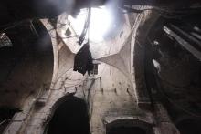 A damaged ceiling is pictured in Bab Antakya district in Old Aleppo, October 2, 2012. PHOTO BY REUTERS/Zain Karam