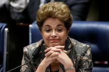 Brazil's suspended President Dilma Rousseff attends the final session of debate and voting on Rousseff's impeachment trial in Brasilia, Brazil, August 29, 2016. PHOTO BY REUTERS/Ueslei Marcelino