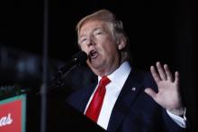U.S. President-elect Donald Trump speaks during a USA Thank You Tour event in Orlando, Florida, U.S., December 16, 2016. PHOTO BY REUTERS/Lucas Jackson