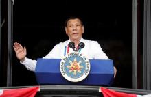 Philippine's President Rodrigo Duterte speaks during the 120th Philippine Independence day celebration at the Emilio Aguinaldo shrine in Kawit, Cavity Philippines, June 12, 2018. PHOTO BY REUTERS/Erik De Castro