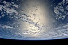 The sun reflects off the water in this picture taken by German astronaut Alexander Gerst from the International Space Station and sent on his Twitter feed, July 17, 2014. PHOTO BY REUTERS/Alexander Gerst/NASA