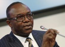 Nigeria's Oil Minister and OPEC president Emmanuel Ibe Kachikwu addresses a news conference after a meeting of OPEC oil ministers in Vienna, Austria, December 4, 2015. PHOTO BY REUTERS/Heinz-Peter Bader