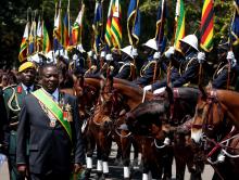 Zimbabwe's President Emmerson Mnangagwa arrives for the opening of Parliament in Harare, Zimbabwe, September 18, 2018. PHOTO BY REUTERS/Philimon Bulawayo