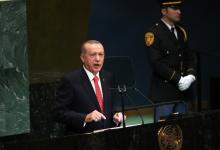 Turkey's President Recep Tayyip Erdogan addresses the 73rd session of the United Nations General Assembly at U.N. headquarters in New York, U.S., September 25, 2018. PHOTO BY REUTERS/Shannon Stap
