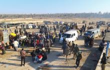 Evacuees from a rebel-held area of Aleppo arrive at insurgent-held al-Rashideen, Syria, December 19, 2016. PHOTO BY REUTERS/Ammar Abdullah