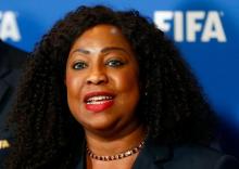 FIFA Secretary General Fatma Samoura addresses the media after a meeting of the FIFA Council at the FIFA headquarters in Zurich, Switzerland, October 13, 2016. PHOTO BY REUTERS/Arnd Wiegmann