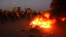 Iraqi demonstrators gather during an anti-government protest in front of the Governorate building in Basra, Iraq, December 21, 2018. PHOTO BY REUTERS/Essam al-Sudani