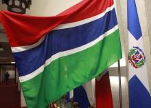 Gambia's national flag is displayed at the Ministry of Foreign Affairs in Taipei, November 15, 2013. PHOTO BY REUTERS/Pichi Chuang