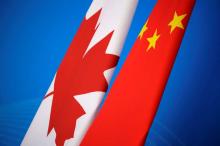 Flags of Canada and China are placed for the first China-Canada economic and financial strategy dialogue in Beijing, China, November 12, 2018. PHOTO BY REUTERS/Jason Lee