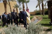 French President Francois Hollande visits the Diriyah Historical City, near Riyadh, Saudi Arabia, May 5, 2015. PHOTO BY REUTERS/Christophe Ena