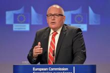 European Commission First Vice-President Frans Timmermans reacts during a news conference at the European Commission in Brussels, Belgium, July 26, 2017. PHOTO BY REUTERS/Eric Vidal