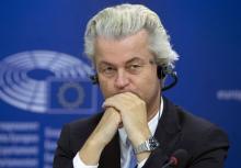 Dutch far-right Party for Freedom (PVV) leader Geert Wilders attends a joint news conference at the European Parliament in Brussels, Belgium, June 16, 2015. PHOTO BY REUTERS/Yves Herman