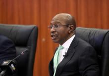 Nigeria's Central Bank Governor Godwin Emefiele speaks during the monthly Monetary Policy Committee meeting in Abuja, Nigeria, May 22, 2018. PHOTO BY REUTERS/Afolabi Sotunde