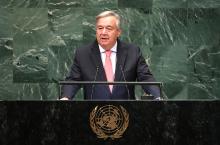 United Nations Secretary General Antonio Guterres delivers the opening address at the 73rd session of the United Nations General Assembly at U.N. headquarters in New York, U.S., September 25, 2018. PHOTO BY REUTERS/Shannon Stapleton