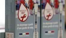 HIV self tests are displayed in a pharmacy in Bordeaux, France, September 15, 2015. PHOTO BY REUTERS/Regis Duvignau