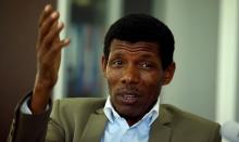 Haile Gebrselassie, former Ethiopia's long distance runner and Olympic champion, speaks during an interview with Reuters in his office after he was elected president of the Ethiopian Athletics Federation in Addis Ababa, Ethiopia, November 7, 2016. PHOTO BY REUTERS/Tiksa Negeri