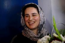 Moroccan journalist Hajar Raissouni leaves the prison in Sale, near the capital Rabat, Morocco, October 16, 2019. PHOTO BY REUTERS/Stringer