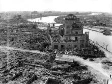 The gutted Hiroshima Prefectural Industrial Promotion Hall, currently known as Atomic Bomb Dome or A-Bomb Dome, is seen after the atomic bombing of Hiroshima, Japan, on August 6, 1945. PHOTO BY REUTERS/Hiroshima Peace Memorial Museum