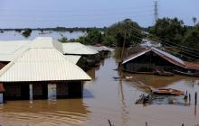 Houses partially submerged in flood waters are pictured in Lokoja city, Kogi State, Nigeria, September 17, 2018. PHOTO BY REUTERS/Afolabi Sotunde