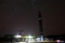 A view of the newly developed intercontinental ballistic rocket Hwasong-15's test that was successfully launched, in this undated photo released by North Korea's Korean Central News Agency. PHOTO BY REUTERS/KCNA