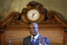 Mali's President Ibrahim Boubacar Keita delivers a speech during a conference at the Sorbonne University in Paris, France, October 21, 2015, as part of a three-day state visit to France. PHOTO BY REUTERS/Christian Hartmann