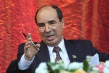 Ibrahim Dabbashi gestures as he delivers a seminar titled "Transitional Justice", in Benghazi, January 24, 2012. PHOTO BY REUTERS/Esam Al-Fetori