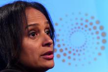 Isabel dos Santos, Chairwoman of Sonangol, speaks during a Reuters Newsmaker event in London, Britain, October 18, 2017. PHOTO BY REUTERS/Toby Melville