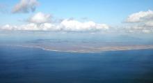 An aerial view shows Kunashiri Island, one of four islands known as the Southern Kuriles in Russia and Northern Territories in Japan, is seen in this photo taken 2005. PHOTO BY REUTERS/Kyodo