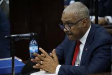Haitian Prime minister Jack Guy Lafontant gestures during a meeting with members of the Parliament in Port-au-Prince, Haiti, July 14, 2018. PHOTO BY REUTERS/Andres Martinez Casares