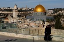 A general view shows the Dome of the Rock and Jerusalem's Old City, December 4, 2017. PHOTO BY REUTERS/Ronen Zvulun