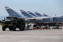 Russian military jets are seen at Hmeymim air base in Syria, June 18, 2016. PHOTO BY REUTERS/Vadim Savitsky/Russian Defense Ministry