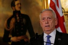 U.S. Secretary of Defence Jim Mattis speaks at a press conference at the Australia-United States Ministerial Consultations (AUSMIN) at Government House in Sydney, Australia, June 5, 2017. PHOTO BY REUTERS/Jason Reed