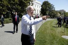 U.S. Vice President Joe Biden greets people after a Wounded Warrior Project's Soldier Ride event on the South Lawn at the White House in Washington April 16, 2015. REUTERS/Jonathan Ernst